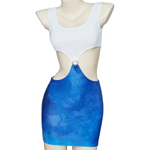AWNALEEO Womens Still Pretty Sexy Movie Character Costume Outfit Halloween Lady Honey Tie Dye Hooker Dress Costumes (XX-Large)