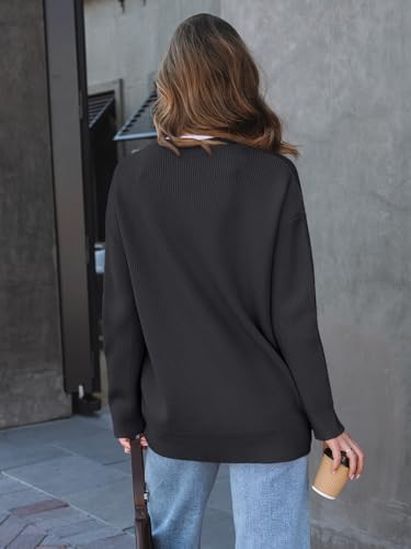 Image of LILLUSORY Women Oversized Cardigan Sweater 2025 Fall Outfits Cloth Fashion V Neck Knit Button Front Casual Trendy Tops