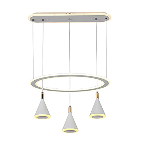 Biała i czarna lampa wisząca, luksusowy i modny żyrandol sufitowy do salonu, sypialni, willi lub baru, z kutego żelaza (wymiary: wys. 60 cm x D 43 cm), oświetlenie wewnętrzne.