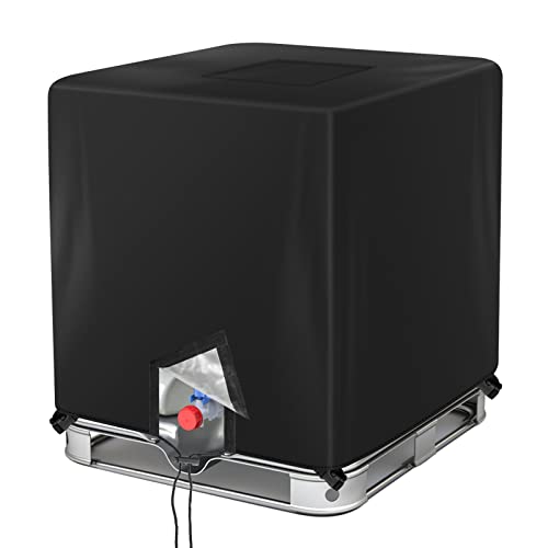 IBC Tote Cover 275 Gallon for Outdoor 1000L Garden Sunshade Water Proof Protective Cover Black