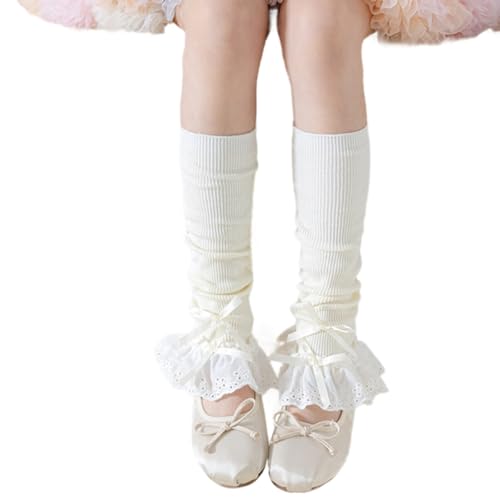 YUPEIUKLI - Calentadores de piernas de algodón Peinado Transpirables para niñas y bebés, Calcetines elásticos apilables para Jugar al Aire Libre, Clases de Baile