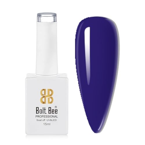 Image of Bolt Bee Dark Blue Color Gel Nail Polish Soak Off UV Gel DIY at Home Manicure Salon Nail Art (20, 15ml)