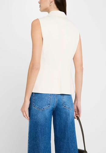 Women's Business Button Up Sleeveless Vests Fully Lined V Neck Regular Fitted Waistcoat Lapel2