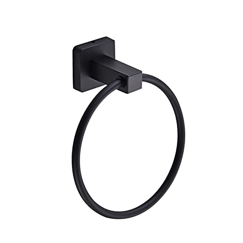 Hand Towel Ring Round Bath Towel Holder Sus 304 Stainless Steel Wall Mount Towel Holder For Kitchen Bathroom,Matte Black #TOP25