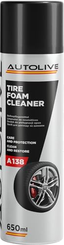 AUTOLIVE Abrillantador de Neumáticos Spray 650 ml – Restaurador e Hidratador de Gomas de Coche – Limpieza, Protección y Brillo Duradero para Llantas y Caucho Exterior