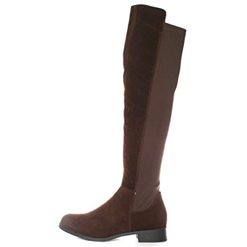 Yinka Shoes - Botas de equitación para mujer (ante sintético), color Marrón, talla 39 EU