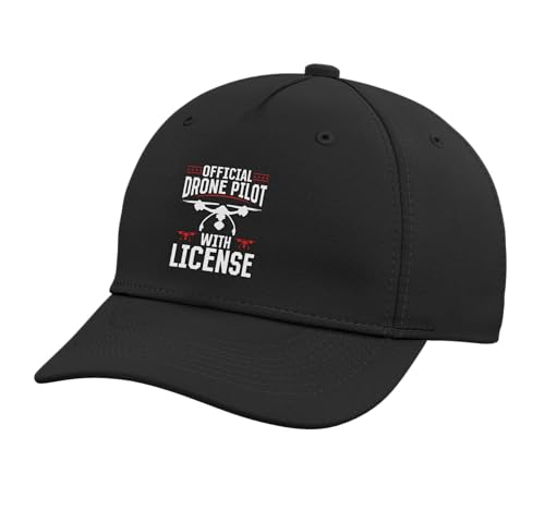Official Drone Pilot with License - Drone Pilot Adjustable Printed Baseball Hat, Black