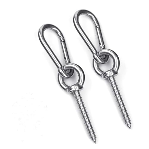 CYFIE Hammock Hanging Kit, Load Capacity 600kg, Stainless Steel Hammock Hook Carabiner Set for Yoga Hammock Swing Chair Indoor Outdoor Relaxation