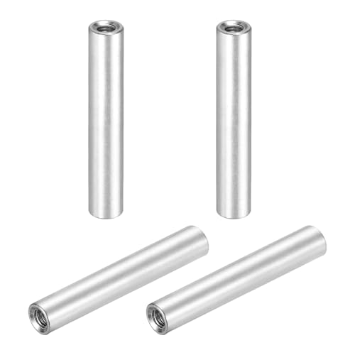 Image of sourcing map 4 Pcs M3x30mm Round Aluminum Standoff Column Spacer, Coupling Screws Female Threaded Spacers for RC Multirotor Parts DIY FPV Quadcopter (Silver Tone)