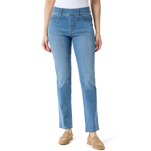 Image of Gloria Vanderbilt Womens Shape Effect Pull on High Rise Straight Leg Jean Standard
