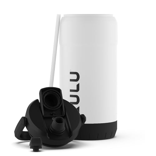 ZULU Goals 101oz Vacuum Triple Wall Insulated | Large Stainless Steel Water Bottle Thermoses with Carry Handle | Chug and Straw Spout | Travel, Gym, Hiking, Camping | 120 Hours Cold | White by ZULU - Used condition - US$24.10