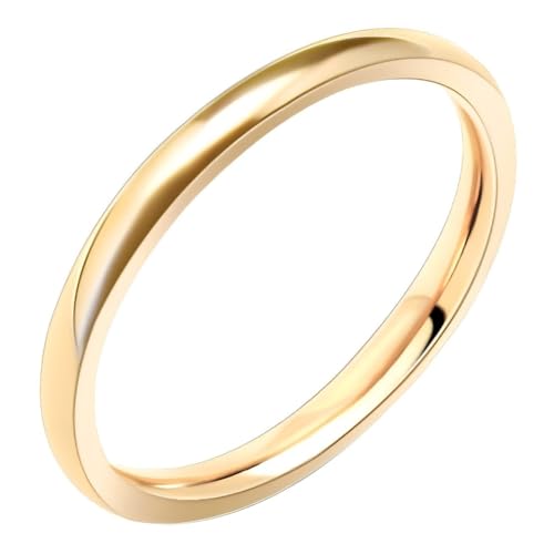 Duheny Love Ring for Women Men 18k Gold Rings Titanium Steel Rings Jewelry Wedding Birthday Present Anniversary Best Gifts Size 6