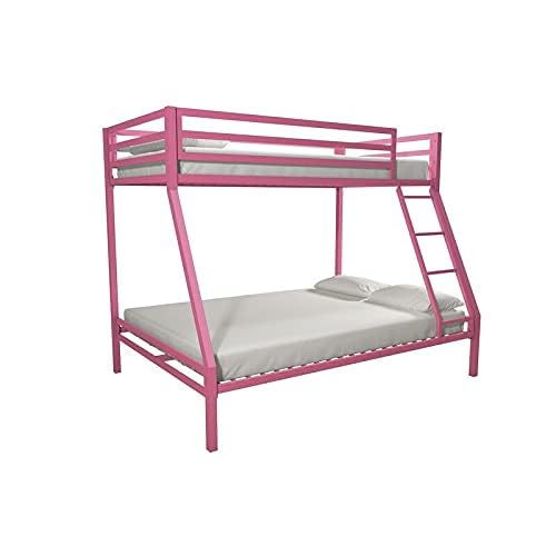 Image of Twin Over Metal Bunk Bed | Cot Without Storage for Kids & Adult | Double Decker Cot for Kids Room | Space-Saving Twin Dorm Room| Metal Bunker Bed (Mattress Included)