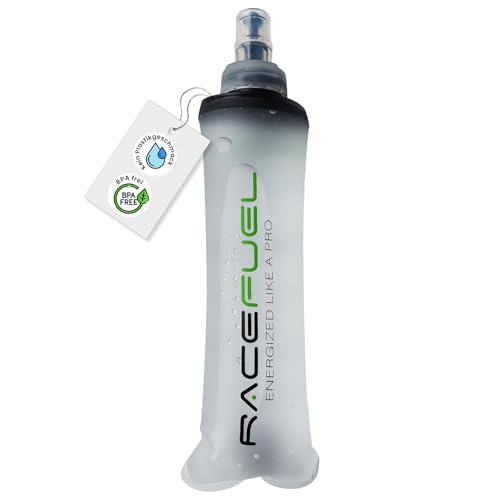 RACEPACE RaceFuel faltbare 250ml Trinkflasche Gelflasche, Soft Flask BPA-frei, mit RaceFuel Energy Gel Rezept QR-Code, perfekt zum Laufen, Marathon, Triathlon...