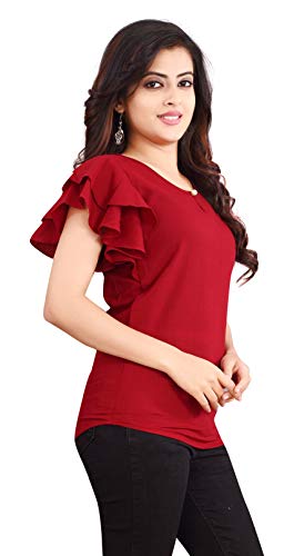 Image of DHRUVI TRENDZ Women's Plain Regular fit Top