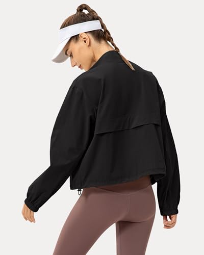 Locachy Women's Lightweight Zip Up Athletic Jacket Stand Collar Windproof Sun Protection Workout Outdoor Jacket - Image 3