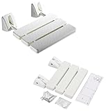 Folding Shower Seat Wall Mounted,ABS Durable Slip Proof Shower Seat for Inside Shower,Bathroom Stool Chair,Save Space,Fold Down Shower Seat Shower Chair for Elderly,Kids,Pregnant(White)