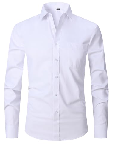 Men’s Slim Fit Long Sleeve Shirt Button Down Business Casual Office Wear3