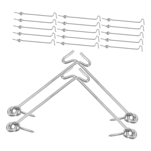 ABOOFAN 100pcs Zinc-Plated Iron Spring Hooks for Doors Secure Latch Wire for Indoor/Outdoor Use