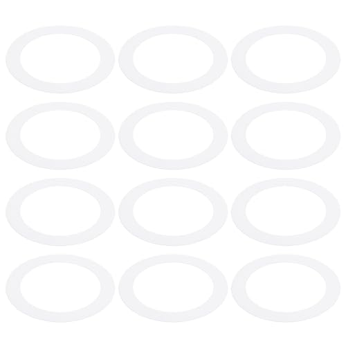 Image of PATIKIL Goof Rings Inner Diameter 4.25 inch, Outer Diameter 6.69 inch, 12 Pcs Metal Goof Rings Cover Recessed Light Trim for Ceiling Wall Fixtures Can Lighting Down Light LED, Matte Finish White