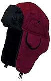 Best Winter Hats Adult Russian/Aviator Faux Suede Leather w/Faux Fur(One Size)