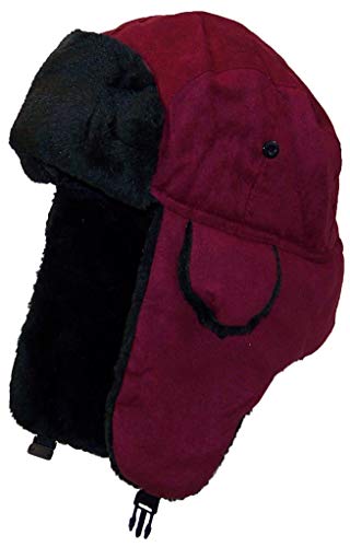 Best Winter Hats Adult Russian/Aviator Faux Suede Leather w/Faux Fur(One Size)