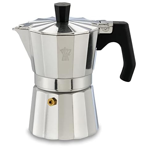 Pezzetti, Luxexpress 3 Cups Aluminium Coffee Pot Ergonomic Heat Resistant Handle for Gas Hobs Electric and Glass Ceramic Cover