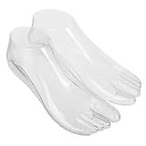 WOONEKY 女性用リアル足型プラスチックマネキン脚模型支架 透明加厚光沢 靴下靴展示用耐久性 店舗 展示会向けディスプレイスタンド