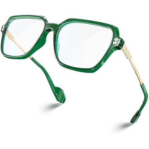 VISOONE Oversized Blue Light Blocking Glasses with Chic Square TR90 Frame and Metal Temple for Women Men REMY Cover