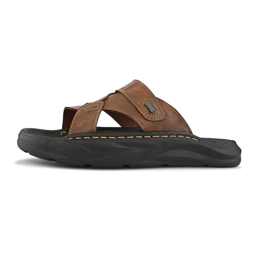 Image of Centrino Men's Slide Sandals | Stylish Adjustable Velcro Strap Sandal with Grip Insole | Casual Summer Footwear | Comfortable Casual Footwear for Office, Travel & Walking (9577)