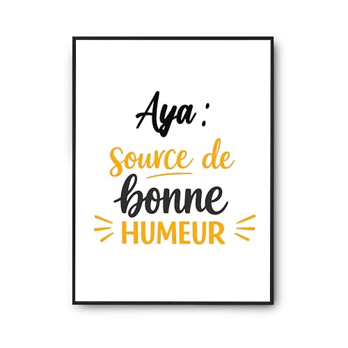 Affiche Aya source de bonne humeur pour égayer votre salon ou bureau moderne