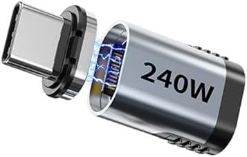 Quevati USB C Magnet Adapter 2er Pack - 240W 40Gbps 8K Video