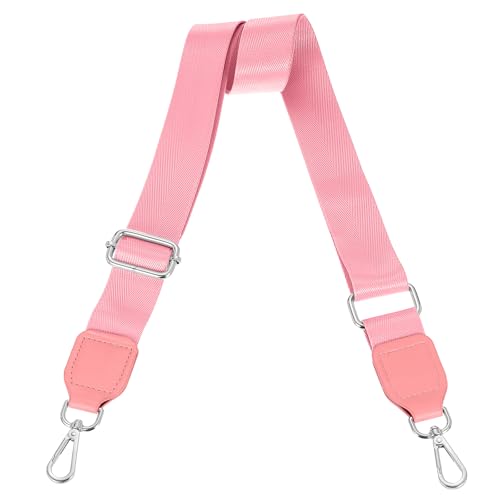 Image of uxcell Wide Shoulder Strap, 3.8cm Adjustable Purse Strap Replacement Crossbody Strap for Shoulder Bag Handbag, Pink, Silver Square Mouth Buckle
