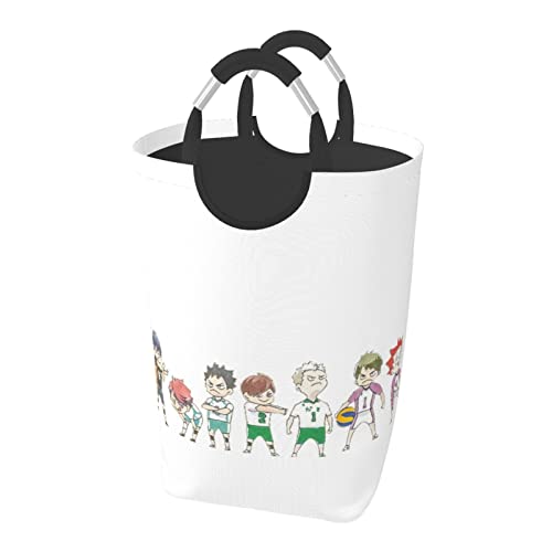 ハイキュー!!ランドリーバスケット ランドリーかご 大容量50L 洗濯かご 折りたたみ ランドリー収納 収納ボックス 撥水加工 布製 雑貨収納 持ち手付き収納袋