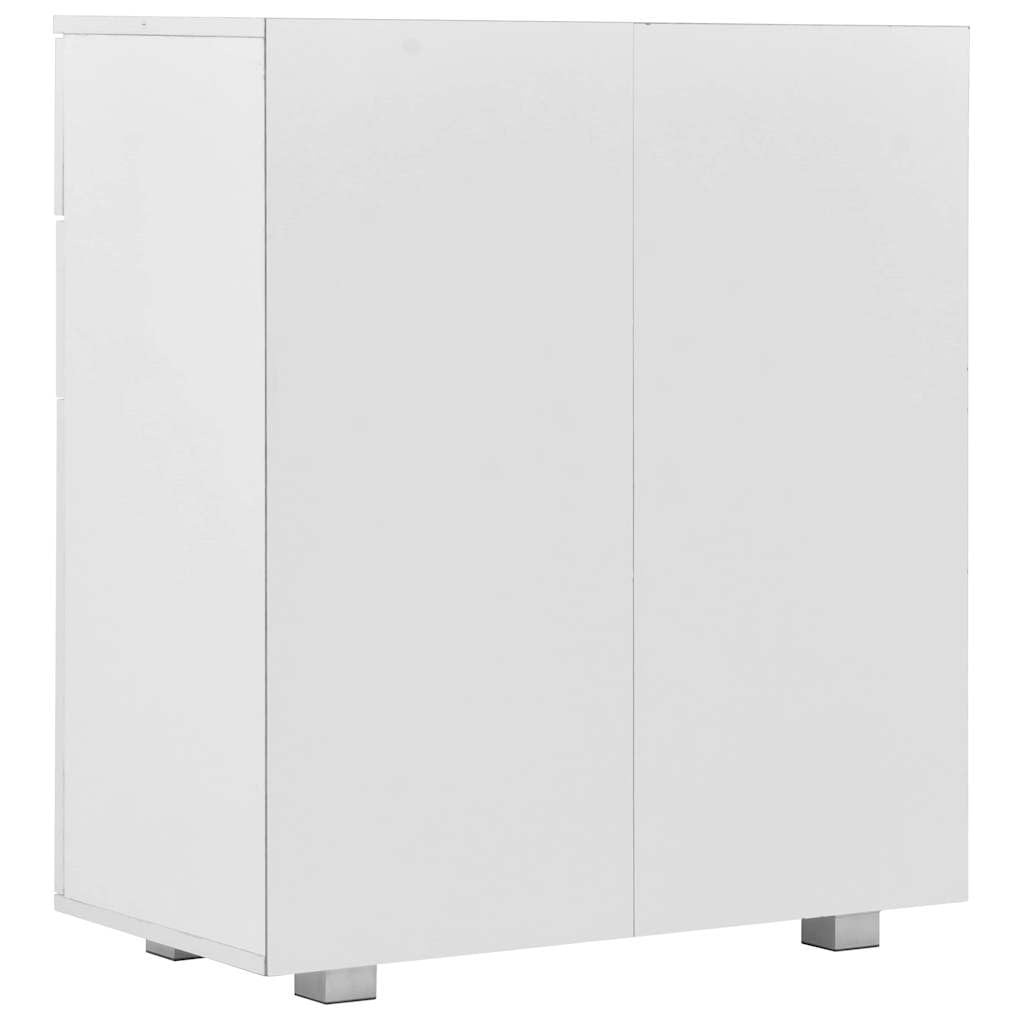 Credenza bianca lucida, 71 x 35 x 80 cm, comò con ante