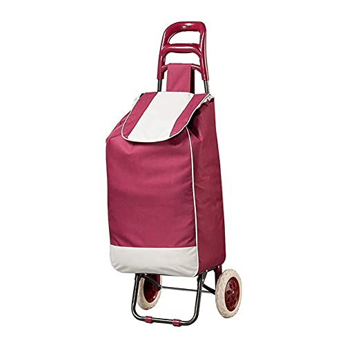 YYAI-HHJU Leichter Roll-Einkaufswagen, Große Roll-Einkaufstrolley-Tasche Mit 2 Rädern Und Reißverschlusstasche, Neuer…