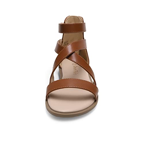 Image of DREAM PAIRS Girls Gladiator Sandals with Zipper Strappy Sandals Toddler /Little Kid /Big Kid