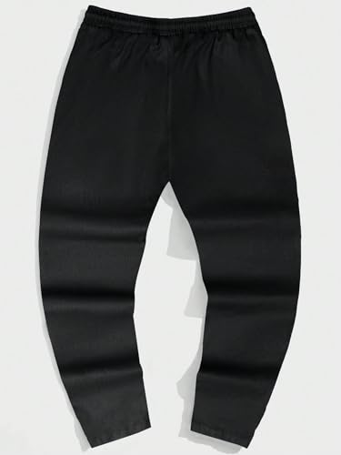 GORGLITTER Men's Casual Grunge Baggy Sweatpants Hiking Stacked Flared Cargo Work Pants Rivets Trousers2