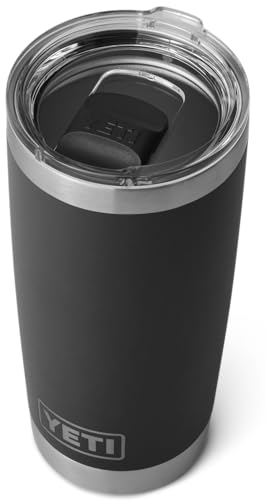 YETI Rambler 20 oz (591 ml) Tumbler mit abnehmbarem MagSlider‑Deckel, Edelstahl‑Thermobecher, Vakuumisoliert – Black