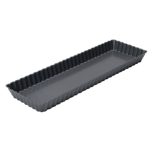 Dexam 17841549 Non-stick Rectangular Flan pan loose base, Grey