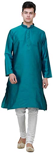 Pyjama indien Kurta bleu pour mariage et soirées à thème en taille 54