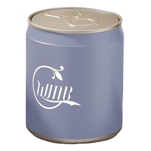 Caneca de basura con forma de lata de bebida azul