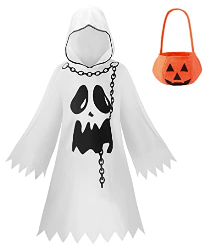 ReliBeauty Costume Fantasma Bambino Vestito Fantasma Halloween...