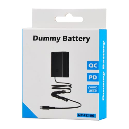 Batería falsa NP-FZ100 con entrada USB-C de carga continua para cámaras Sony Alpha y FX 7