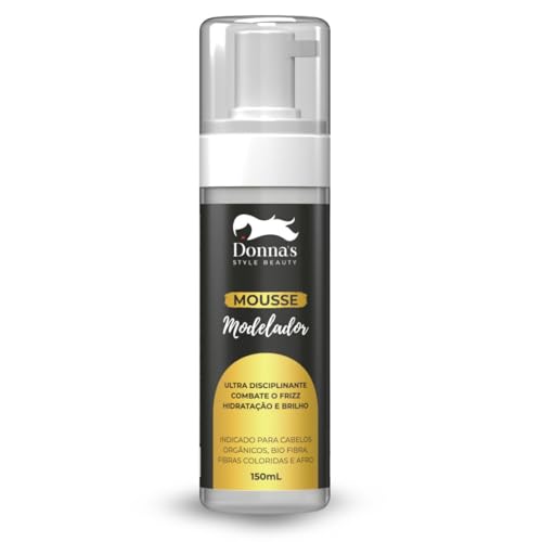 Espuma Mousse Modelador Donna's 150ml - Definição, Brilho e Controle do Frizz para Tranças, Cachos e Apliques - Preservação do Penteado, Sensação de Frescor e Toque Natural