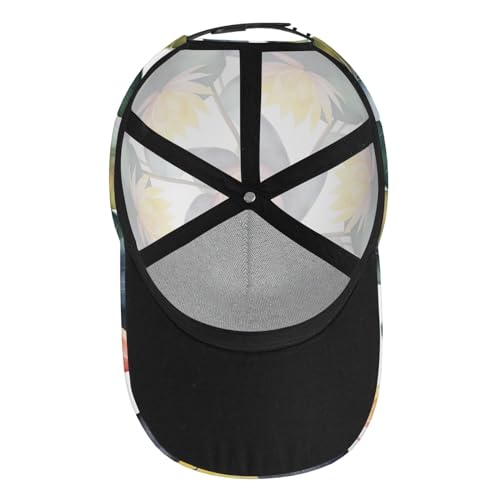 Casquette de baseball en coton délavé avec coussinets de lys noirs et ouverture queue de cheval - 7