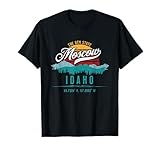 Moscow Idaho Retro Sunset Mountains Novelty Souvenir T-Shirt