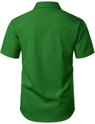 Image of JEMITOP Mens Stretch Wrinkle Free Texture Shirts