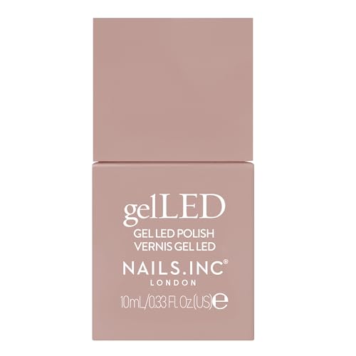 Nails.INC GelLED UV/LED Gel Nail Polish, Chick Flick, Beige Nude, Long Lasting, High Shine Colour, Quick Cure Formula, Cruelty Free, Art Gel Manicure At Home, 30-60 Second Cure Time, 10 ML