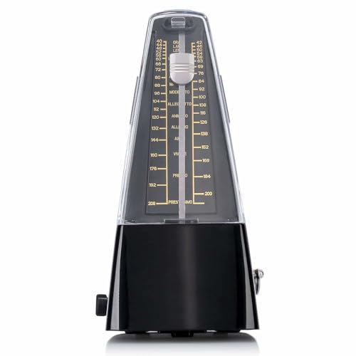 Image of Perlman Traditional Wind Up Mechanical Metronome for Piano Guitar Bass Drum Violin and Other Musical Instruments (Black)